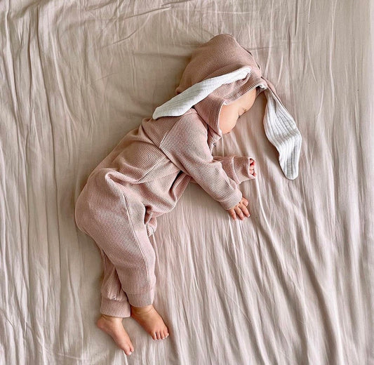 Rabbit Hood Jumpsuit (Powder Pink)